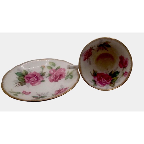Vintage Royal Stafford Berkeley Rose Bouquet Teacup and Saucer. Fine Bone China - Picture 8 of 11